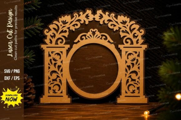 Download Ornamental Round Frame Laser Cut SVG - Frame Collection