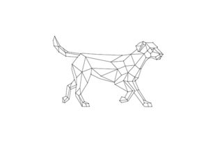 Download Labrador Walking Wireframe Low Polygon - Frame Collection
