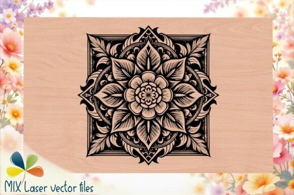 Download Floral Mandala Engraving Template - Floral mandala Collection