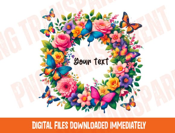 Download Boho Round Floral Frame Png, Butterfly - Frame Collection