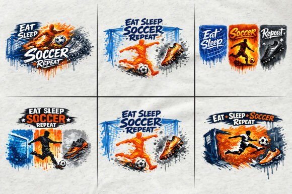 Download Eat Sleep Soccer Repeat Watercolor Brush - Repeat Collection