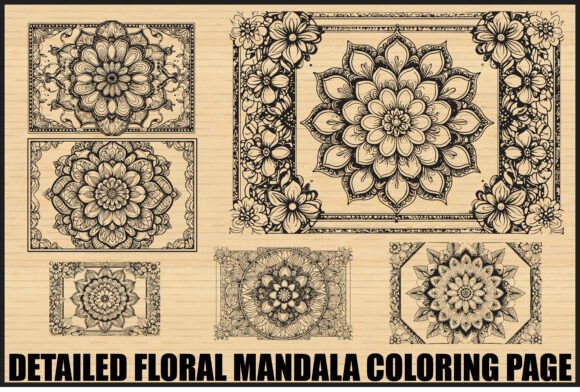 Download Elegant Floral Mandala Coloring Page Set - Coloring page Collection