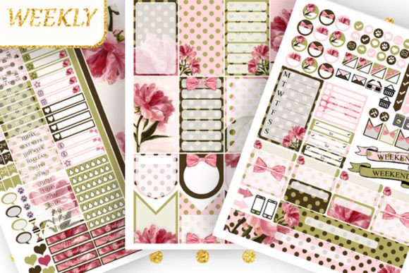 Download Pink Peonies Big Happy Planner Stickers - Happy Collection