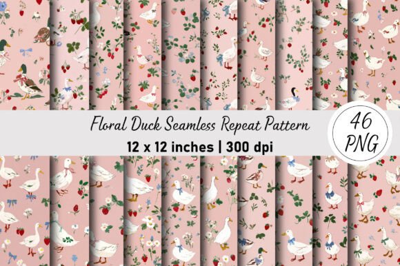 Download Floral Duck Seamless Repeat Pattern - Repeat Collection
