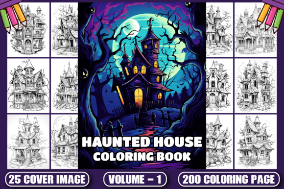 Download 200 Haunted House Coloring Pages V - 1 - Coloring page Collection