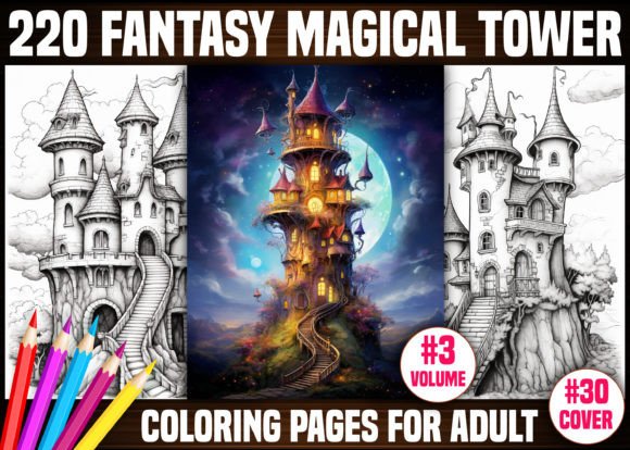 Download 220 Fantasy Magical Tower Coloring Pages - Coloring page Collection