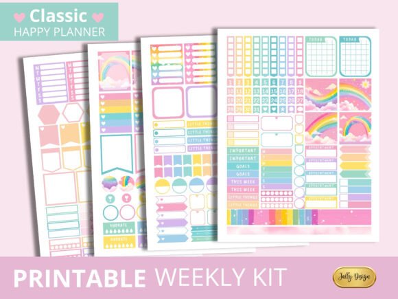 Download Pastel Rainbow Happy Planner Stickers - Happy Collection