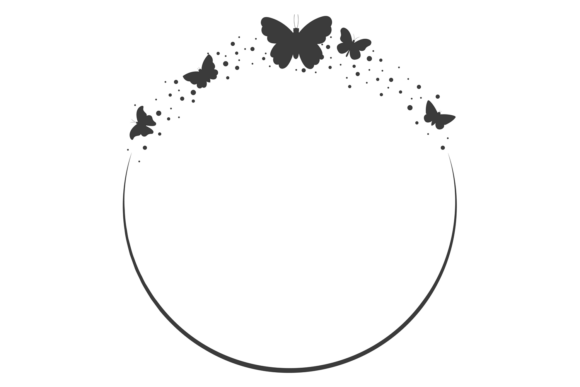 Download Decorative Round Frame with Flying Butte - Frame Collection