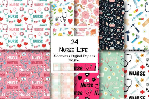 Download Nurse Life Seamless Repeat Pattern - Repeat Collection