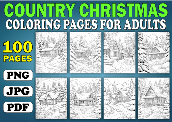 Download Adults Country Christmas Coloring Pages - Coloring page Collection