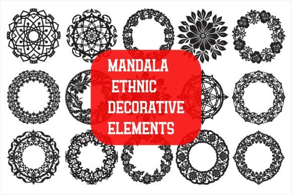 Download Mandala Frame with Abstract Floral - Frame Collection