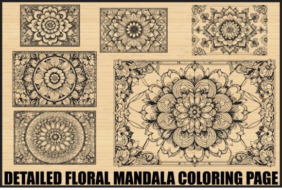 Download Elegant Floral Mandala Coloring Page Set - Coloring page Collection