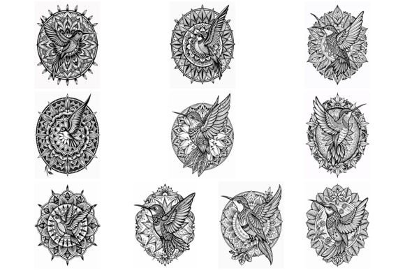 Download Hummingbird Mandala Coloring Page KDP - Coloring page Collection