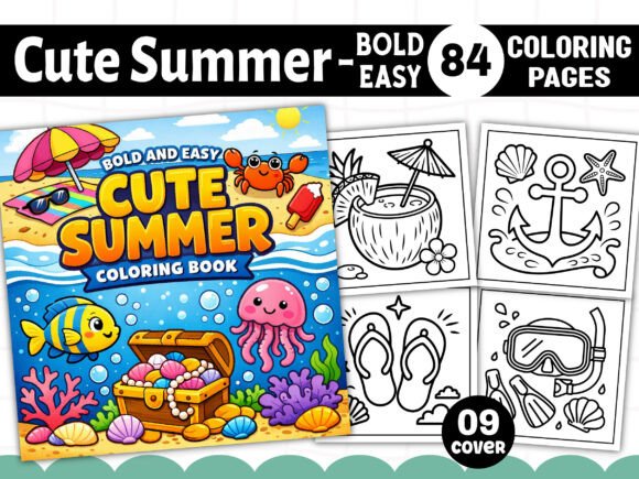 Download Bold Easy Cute Summer Coloring Pages - Coloring page Collection
