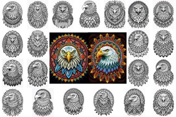 Download Bald Eagle Mandala Coloring Page for KDP - Coloring page Collection