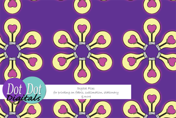 Download Heart Lightbulb Flower Seamless Repeat - Repeat Collection