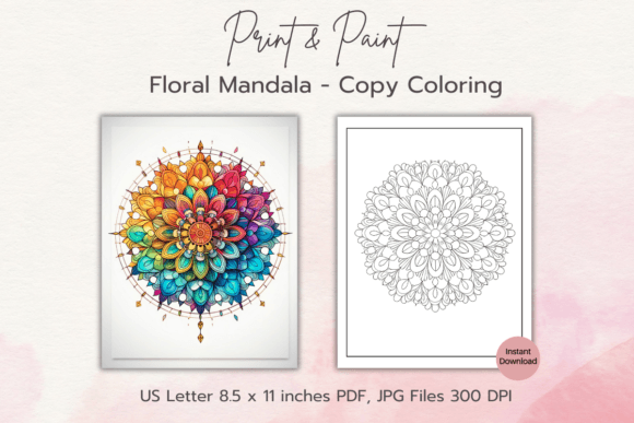 Download Floral Mandala Copy Paint Coloring Page - Coloring page Collection