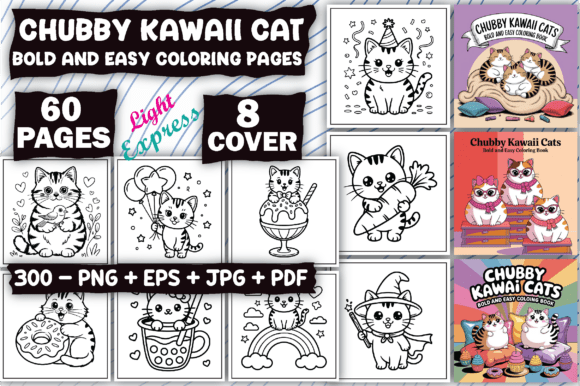 Download Chubby Kawaii Cat Coloring Pages Adults - Coloring page Collection